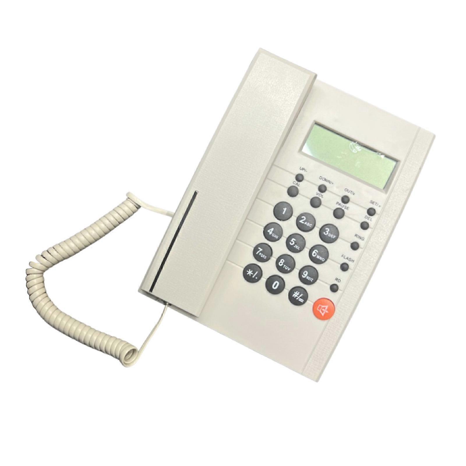 Landline Telephone Desktop Telephone Fixed Telephone Caller Telephone Front Desk Home Office with Call Display Telephon  White