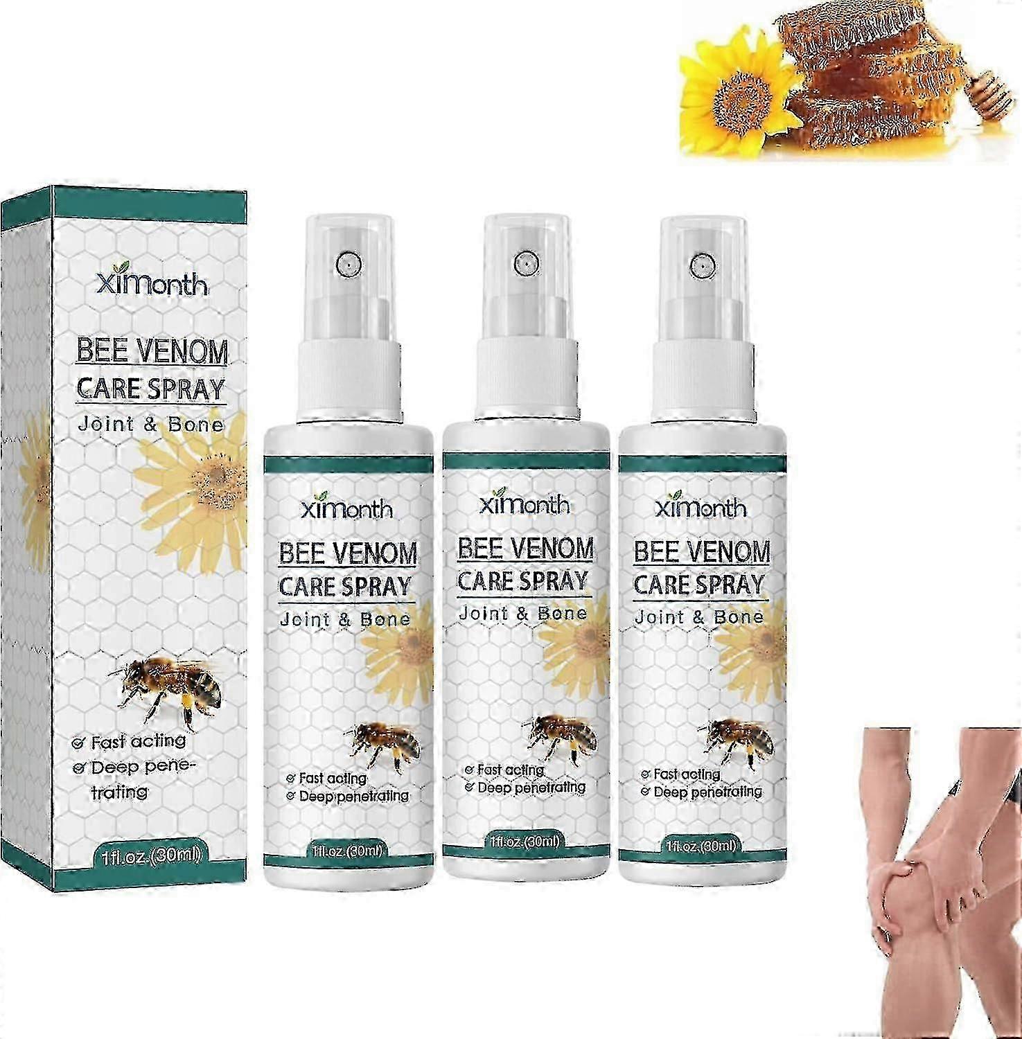 プロポリストリートメントスプレー3個、ニュージーランド産ビーベノムジョイントケアスプレー、ビーベノムボディマッサージスプレー30ml
