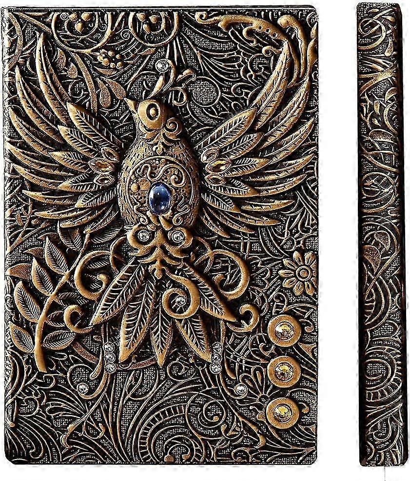 Hardback Notebook A5 Lined, Vintage Leather Journal Notebook, Embossed Handmade Writing Diary, Brown And Ivory Pages Note Book, Xmas Birthday Gift For