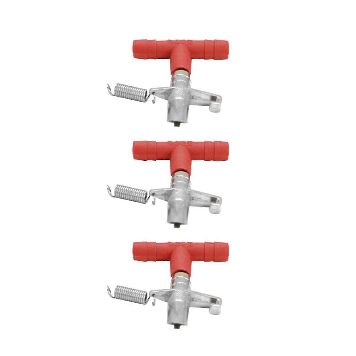 Rabbit Water Fountain Pack of 3 Plastic Red Chicken Quail Feeder Water Dispenser Drinking Trough for Rabbits and Pets