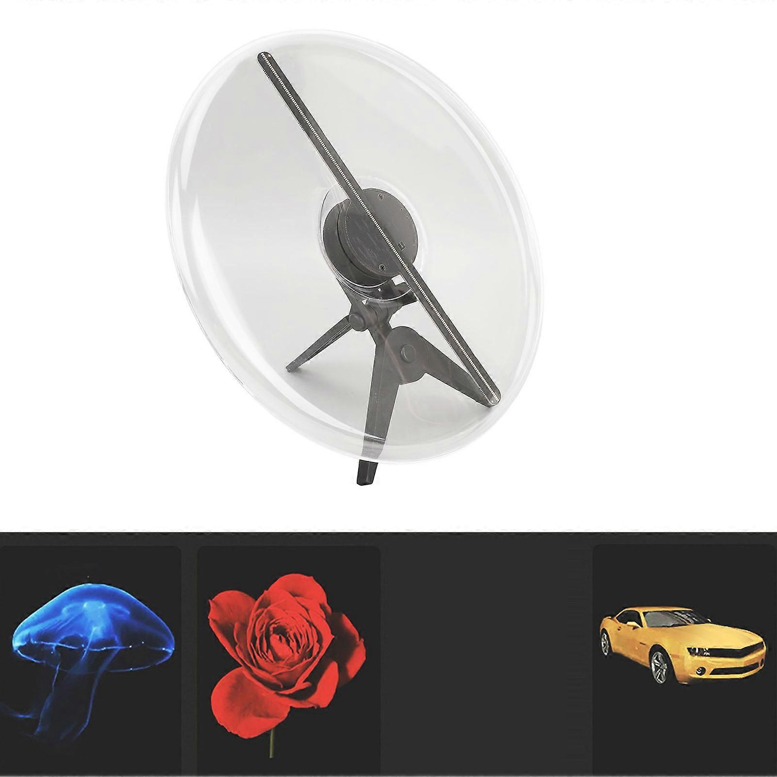 3D Hologram Fan Wireless Fidelity 1300rpm 3D Holographic Projector Advertising Display with 224 LED Beads Remote Control for Shop Party Bar EU Plug 1