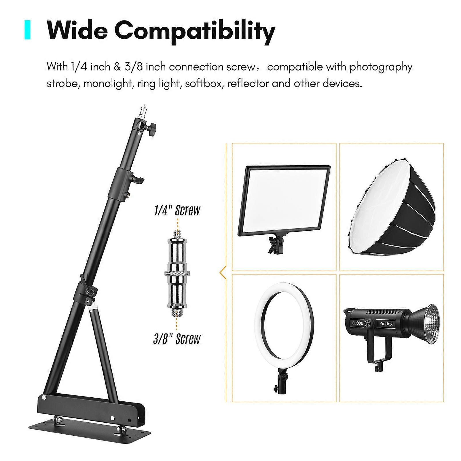 Wall Mounting Triangle Boom Arm Light Stand for Photography Strobe Light Monolight Softbox Reflector Ring Light Aluminum Alloy 5kg Load Capacity 180°