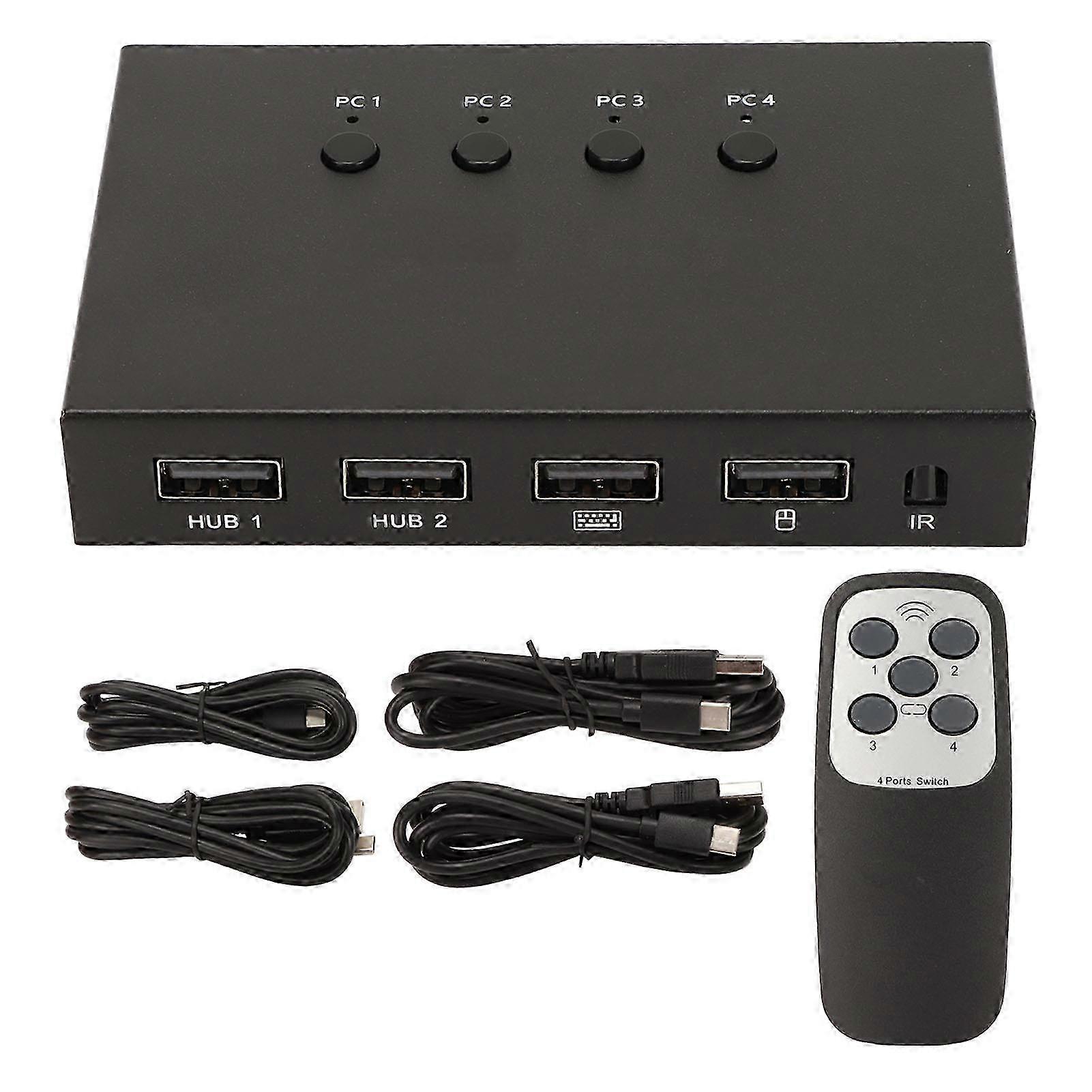4K 60Hz 18Gbps 4 in 1 Out HD Multimedia Interface KVM Switch with USB Interface