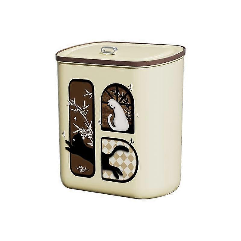 Wallmounted trash can hanging trash can trash can with flip lid kitchen waste bin suitable for kitchens,Beige
