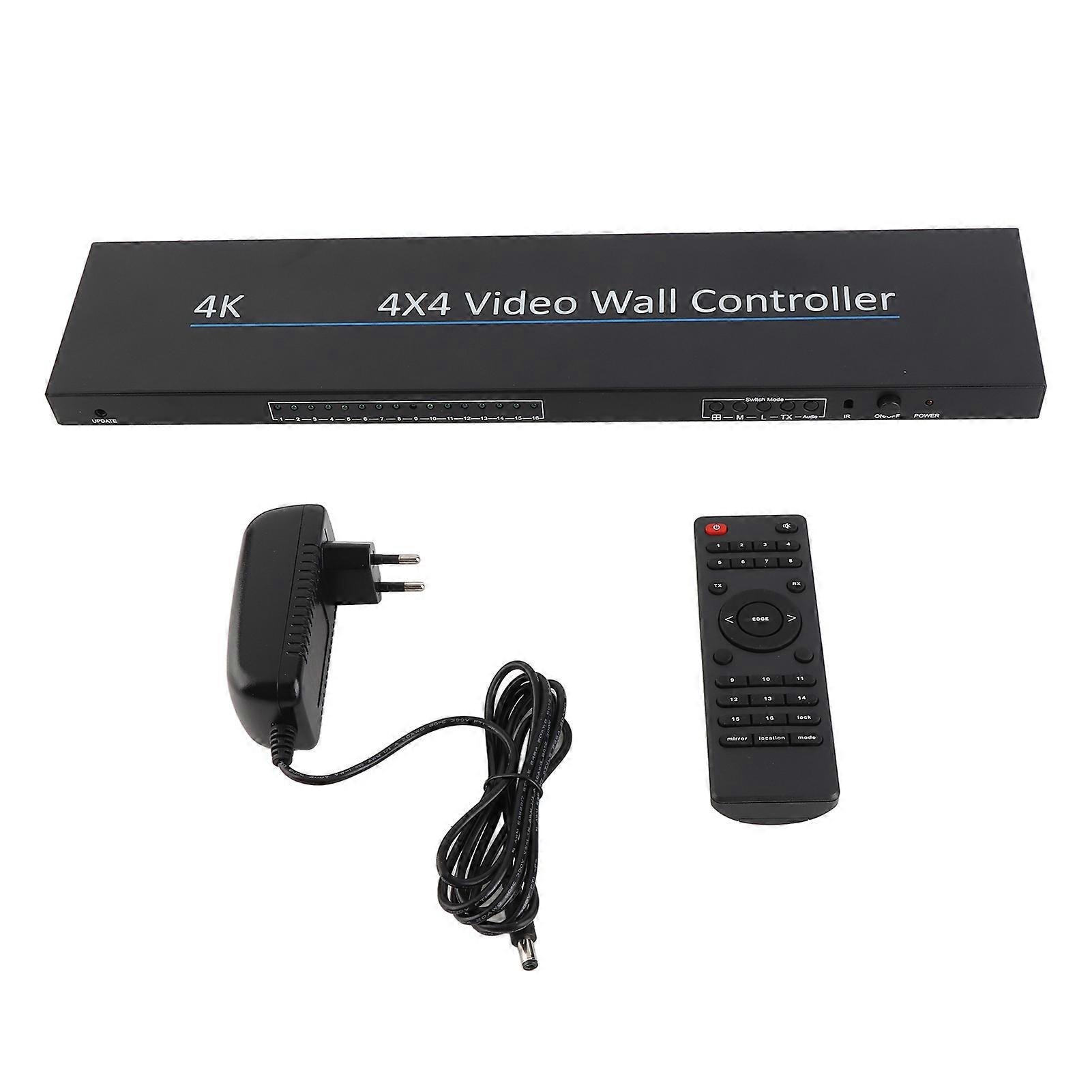 4x4 Video Splicer 4K HDMI Controller, 16-Way Multi-Screen Processor for Video Walls