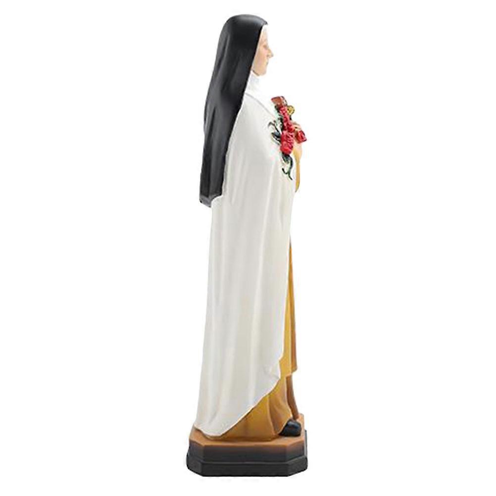 Nun Bouquet Figurine St Religious Statue Resin Catholic Figurine Jesus Catholic Statue For Home Decor Photography Prop 8-Inch