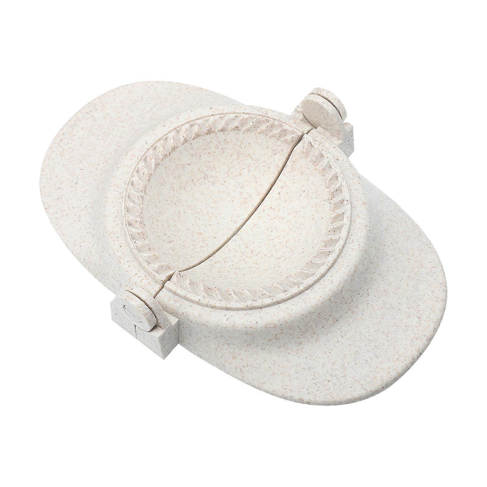 Household Dumpling Making Tool Wonton Maker Press Seal Dough Form Dumplings Beige 16x11cm PP 1Pack