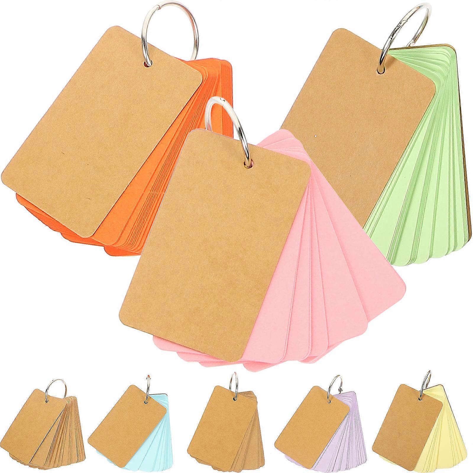 8pcs Portable Blank Flashcards with Ring, Multi Colored Memo Note Cards for Office, Study, and Revision, Lightweight, Easy to Carry, Smooth Writing