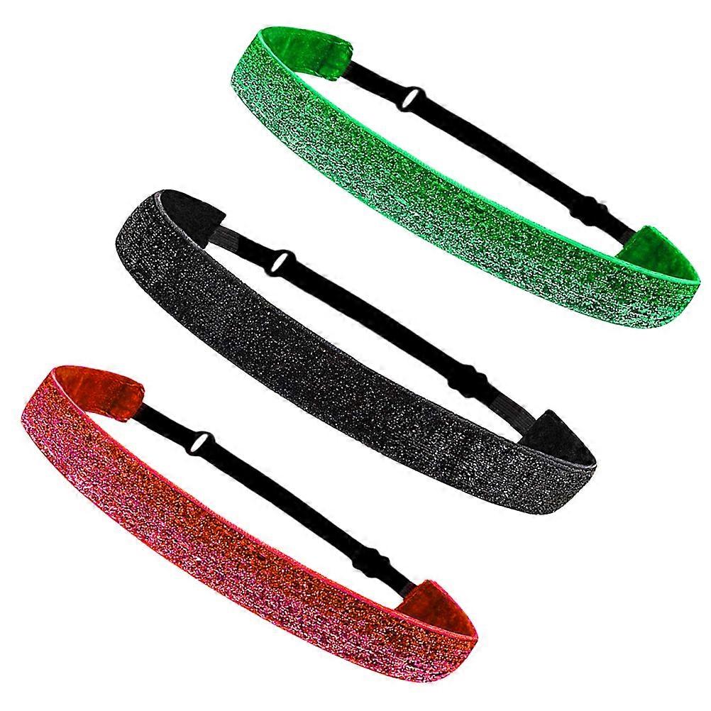 Headbands Workout για Γυναίκες Ελαστική Μπάντα Γιόγκα Μόδα Αθλητισμός Χρήση Ρυθμιζόμενη 3Pcs Κόκκινο Πράσινο Μαύρο
