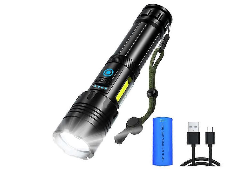 LED Flashlight - Super Bright, Powerful, Mid-Size Tactical Flashlights with High Lumens for Outdoor Activity & Emergency Use(Black)