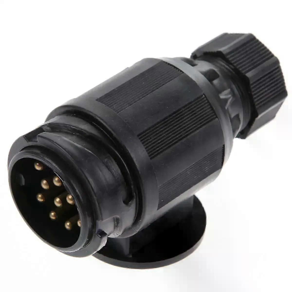 Practical 13-Pin Trailer Socket Black European-style Electrical Plug Sockets Camping RV Caravan Car Styling Trailer Socket