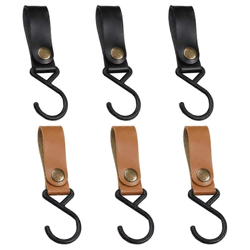 6pcs Heavy Duty Camping Hooks with Straps – Buckle Design for Secure Outdoor Tent Hanging, Windproof and Stable for Clothes, Gear, and Essentials