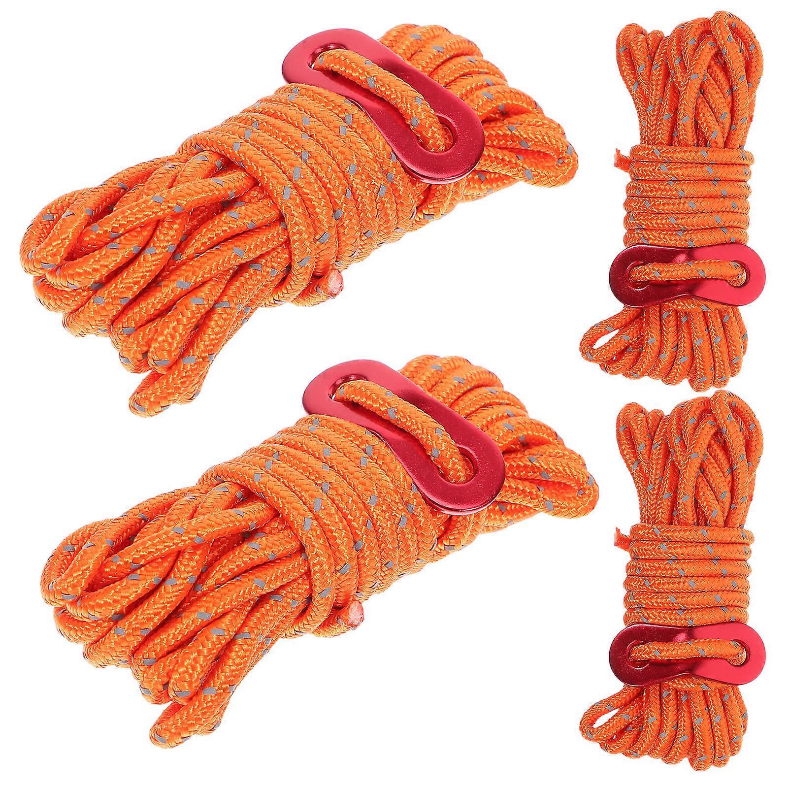Outdoor Tent Rope Reflective Canopy Ropes for Traveling Round Style 400.00X0.40X0.40CM Tent Fixing 4 Sets