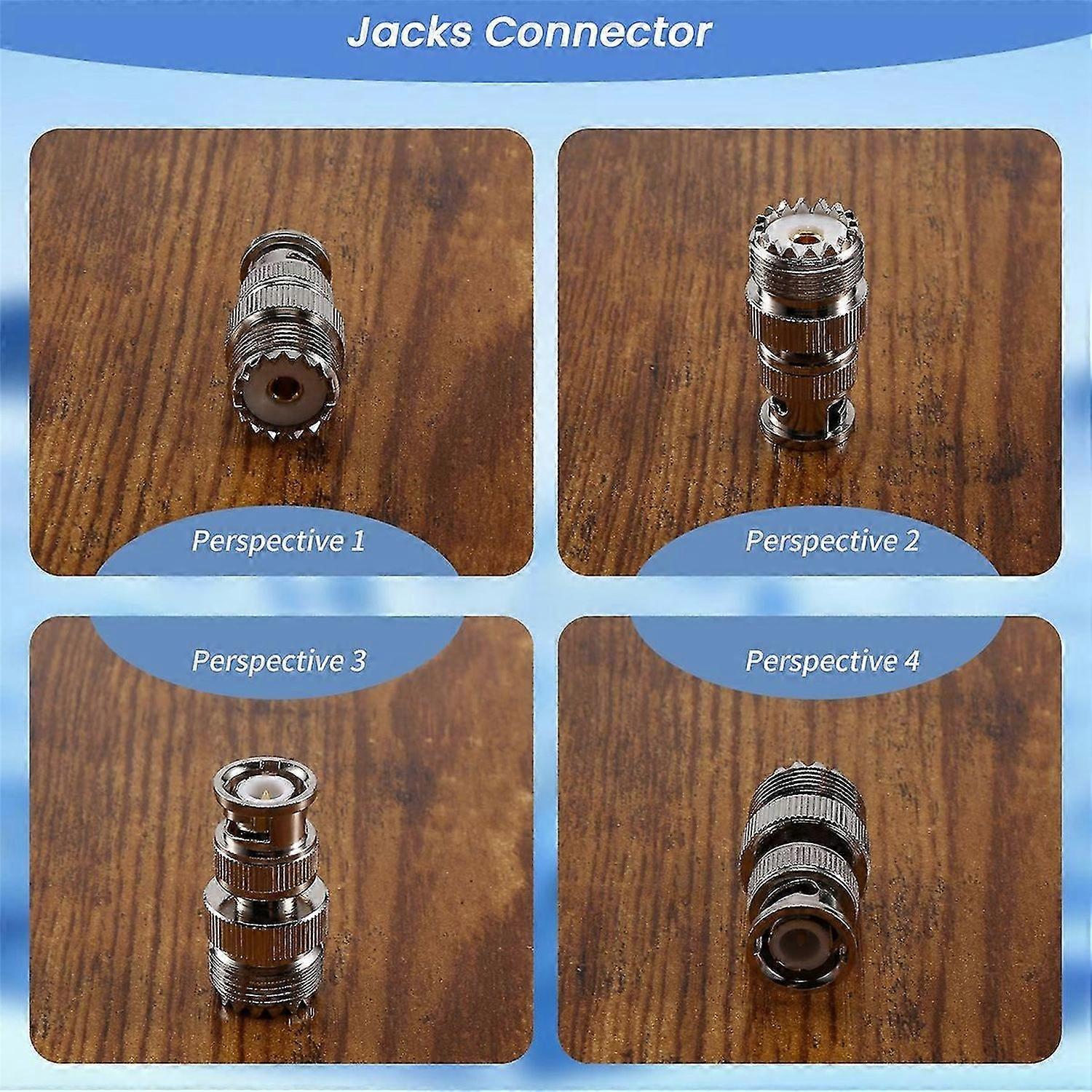 2 Pcs BNC Male Plug to UHF SO239 Female RF Coaxial RF Connector