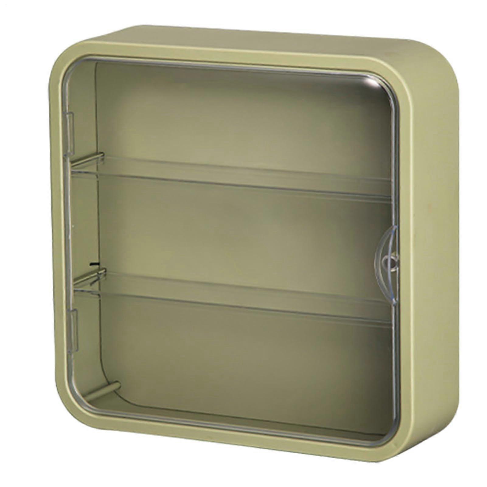 Display case figures, action figure display case, 3layer dustproof storage box with magnetic door Avocado Green