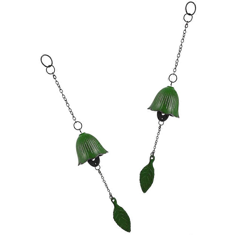 Balcony Bell Pendant Wind Chime Pendant Diy Craft Material Retro Design Cast Iron 2Set