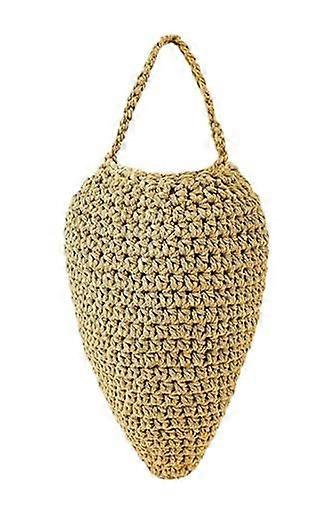 2pcs Crochet Nests: Outdoor Hanging Fruit Vegetable Baskets for Patio Garden and Picnic Areas for Year Round Light Brown