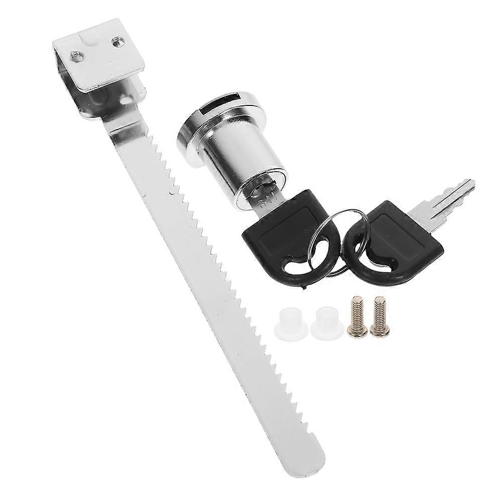 Sliding Glass Door Lock with Key   Chrome Ratchet Lock for Display Cases, Cabinets, Showcases, and Counters   Secure Locking Mechanism