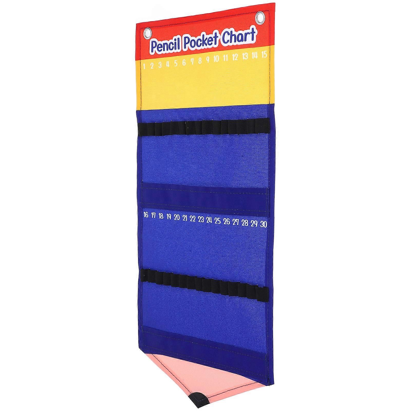 Versatile Pencil Case Pencil Pocket Chart Organization Space-Saving Hanging Canvas Pencil Bag For Home School 1Set