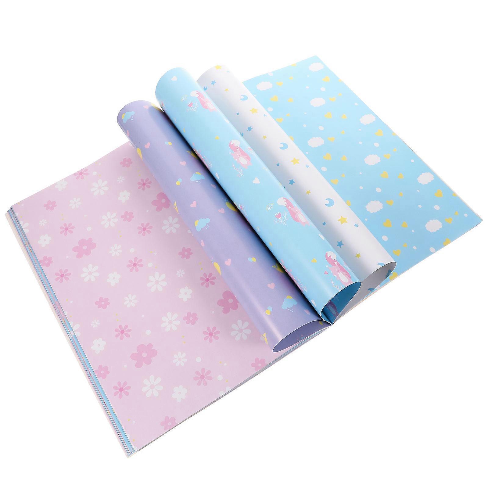 Cute Wrapping Paper Wrapping Paper Shower Assorted Color 45X30.5CM Stamping 24 Sheets