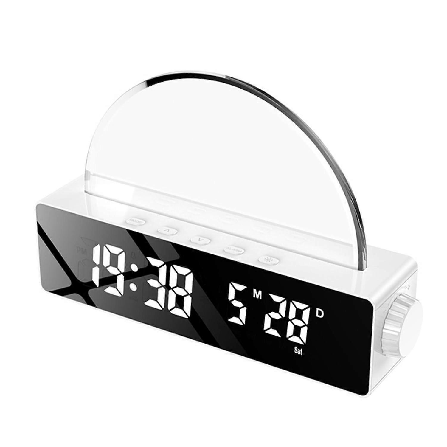 Sunrise Lamp Sunrise Alarm Clock, Dawn Simulator Wake Up Light, Bedside White Finish, Color Changing Light, Easy Install