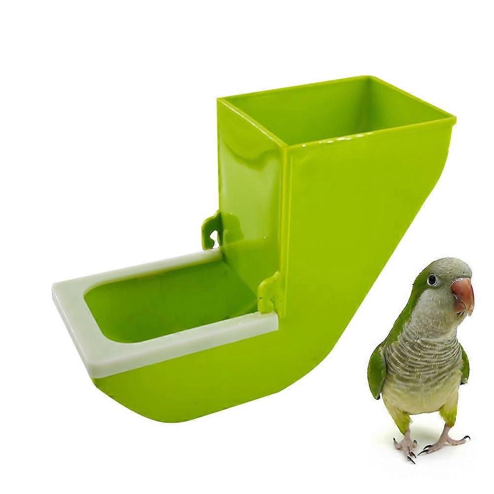 Bird Cage Accessory Parrot Feeding Case Rectangular Green 18.3x8x13.4cm Hanging Feeder 1Pcs