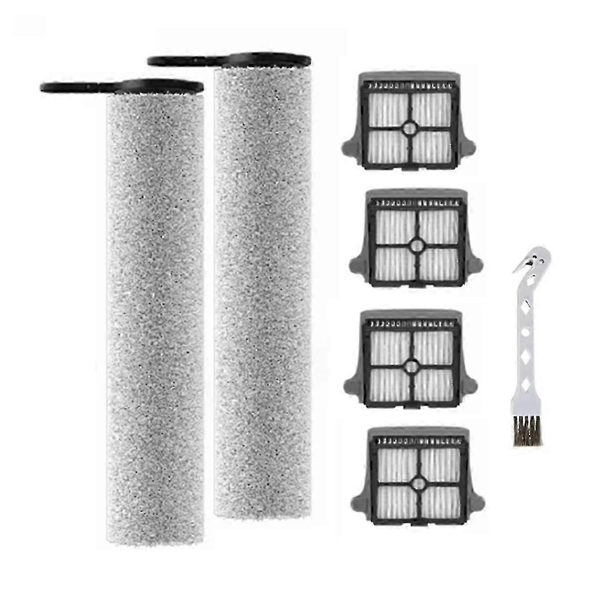 Replacement HEPA Filters and Brush Roller Set for Compatible Steam Cordless Wet Dry Floor Washer