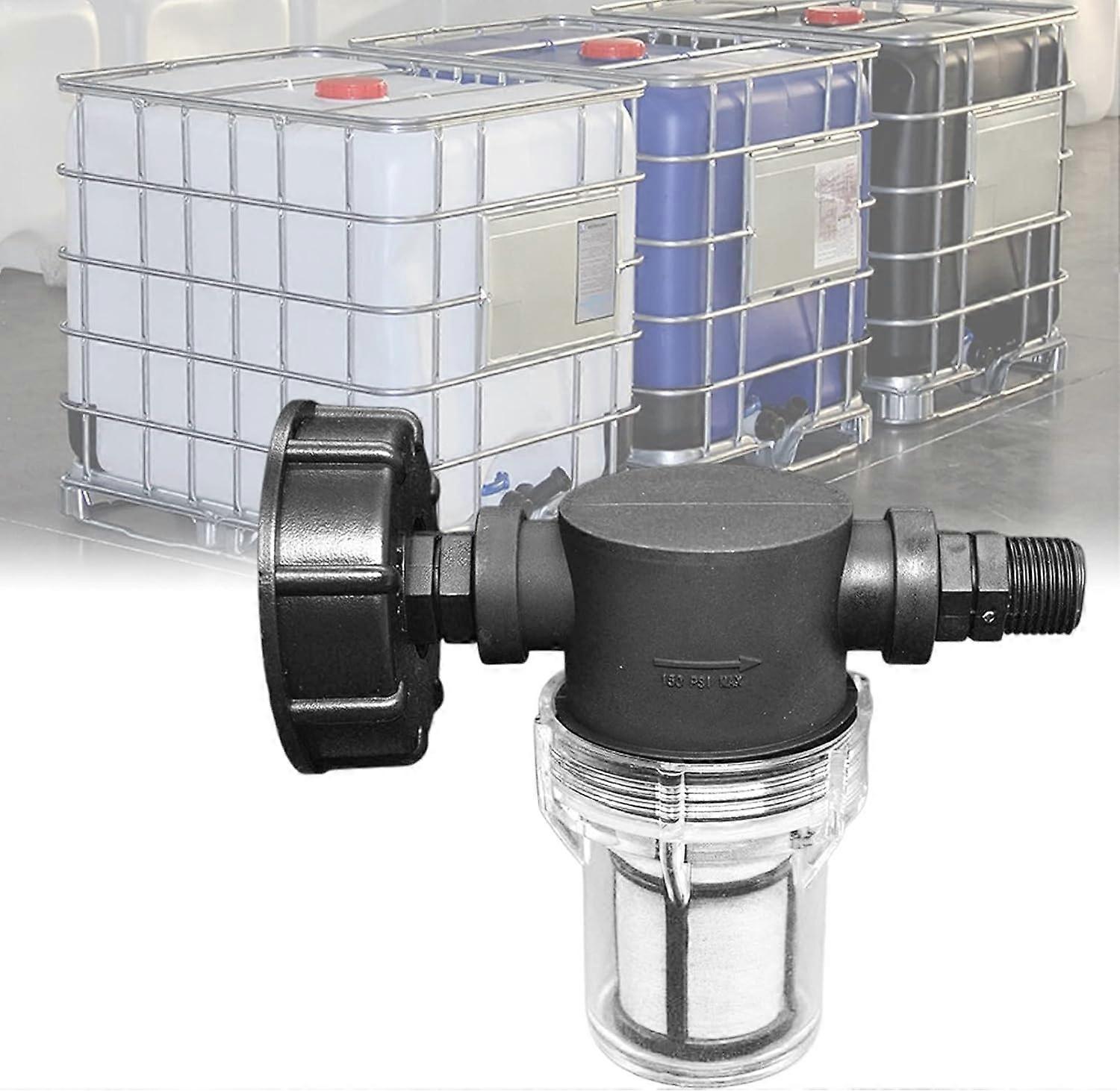 Tap Connector 1000 L Tank, Garden Hose Joint for Rainwater Collectors with Filter Function, S60x6 IBC Water Tank Adapter (1/2'' Outer Thread) ZeGoods