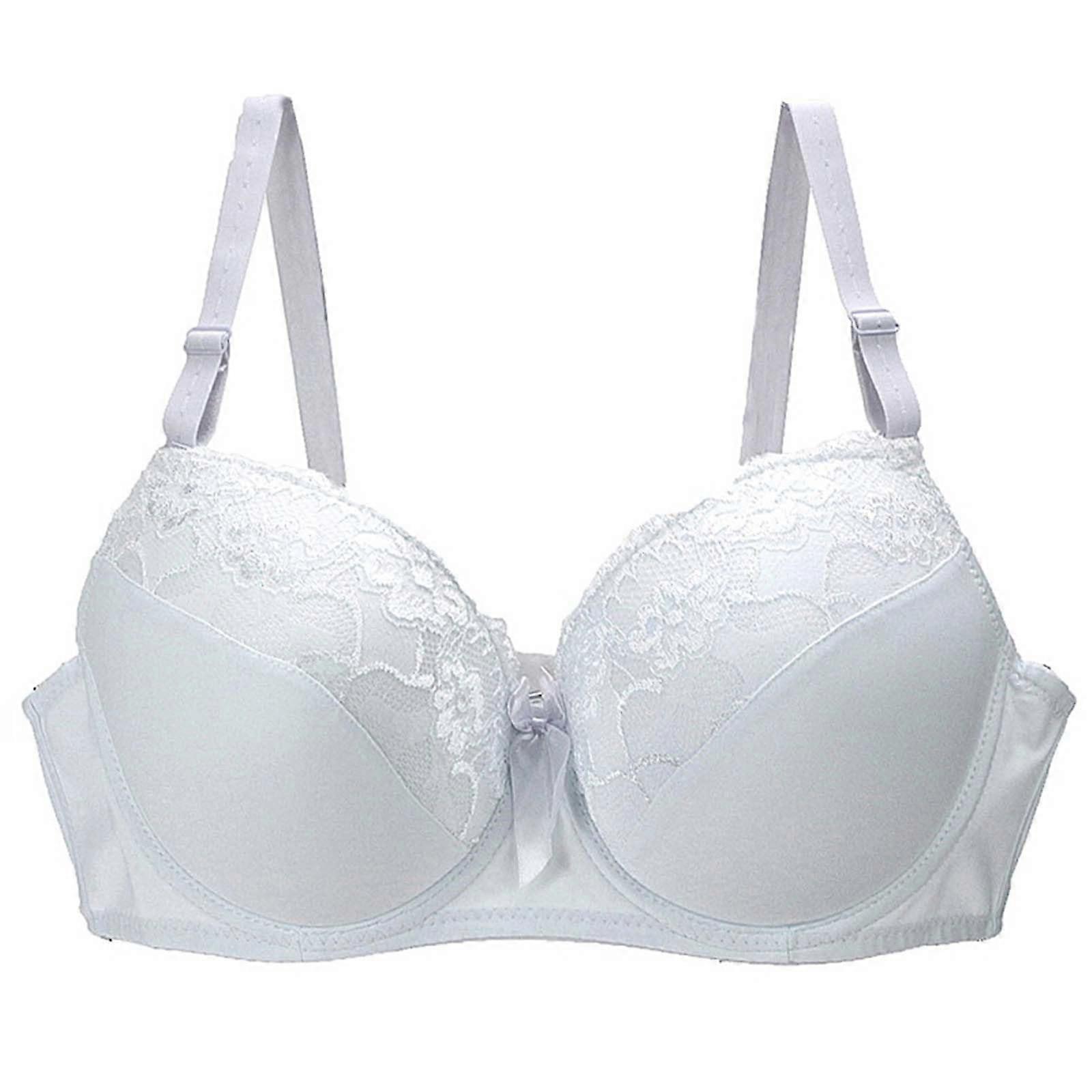 Damenunterwäsche BH Sexy Spitzen-BH Übergröße 34/75 36/80 38/85 40/90 42/95 44/100 B C D E Cup Stillen Weiß 80C