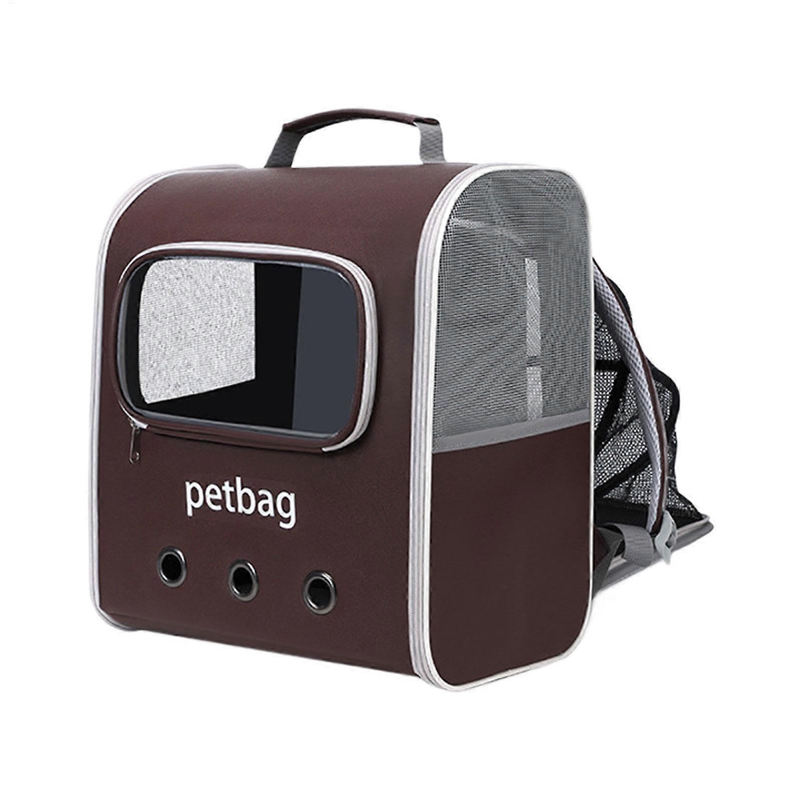 Travel Pet Backpack, Comfortable, Secure Pet Carrier, Brown