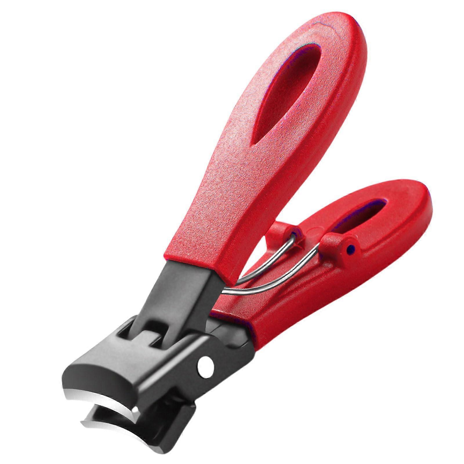 Nail Clipper with Wide Jaw Opening, Stainless Steel Toenail and Fingernail Clipper, Red Color, Large Size