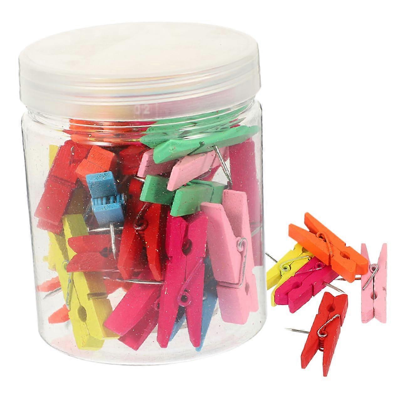 50 Pieces Push Pins, Craft Paper Clips for Office and Classroom Decor, Rounded Corners, Smooth Finish for Photos and Notes, SpaceSaving and Practical