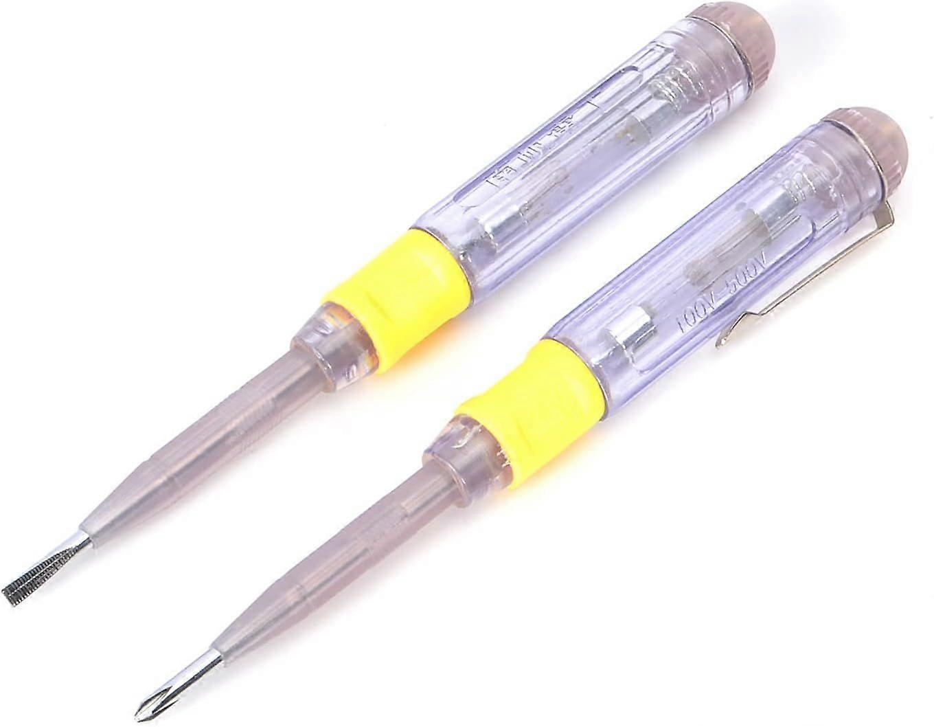 2-pack LED electrical test pen screwdriver voltage tester network tester double screwdriver electrical pen tester