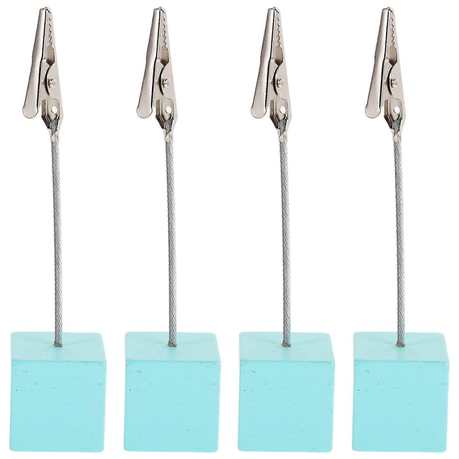 4pcs Memo Holder Stand Cube Base Note Clip for Desk Photo Display Table Number Place Cards Home Decor Office School