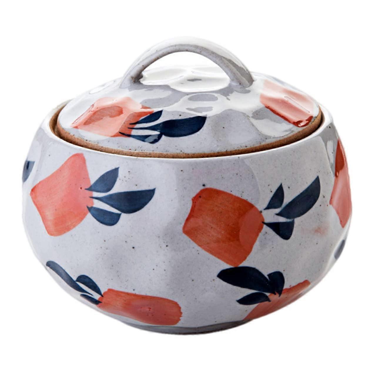 Ceramic Casserole Dish with Lid 1, Stoneware Steamer for Instant Noodles, Non-Ramen Pot, 2-Quart Size