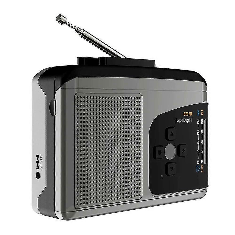 Portable Cassette Recorder, AM FM Radio, Compact Cassette Player with 8Ω 1W Speaker, Magnetic Audio Music Cassette to MP3 Converter, 2 AA Batteries.