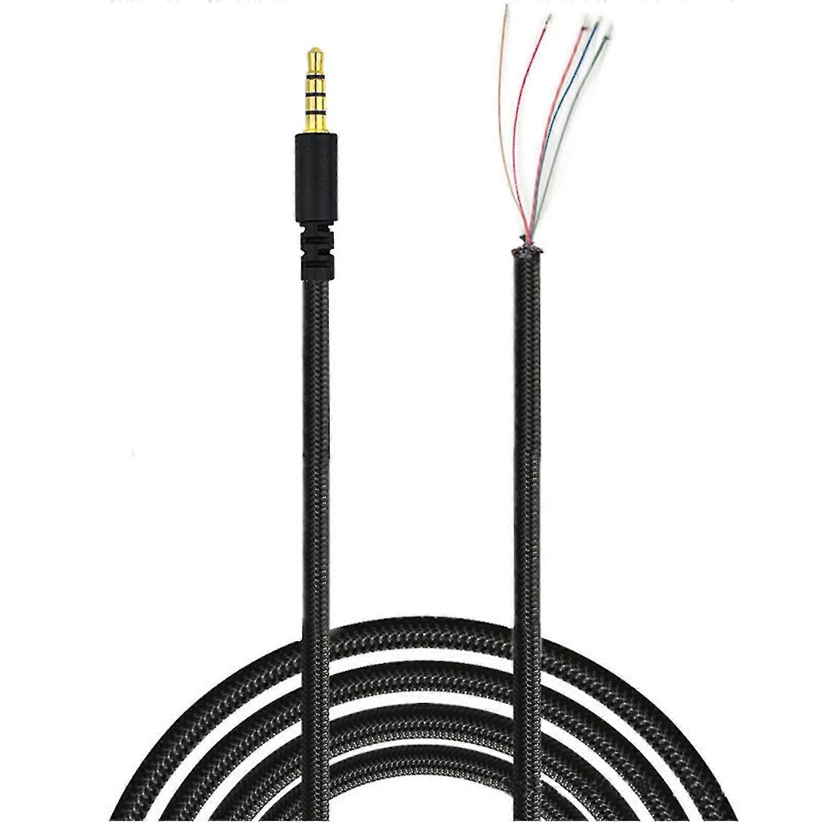 Headphone Cable 3.5mm Male Plug Jack Connector Audio Cord Line For Hyper X Cloud Ii Core Pro Cloudx -stinger Revolver S
