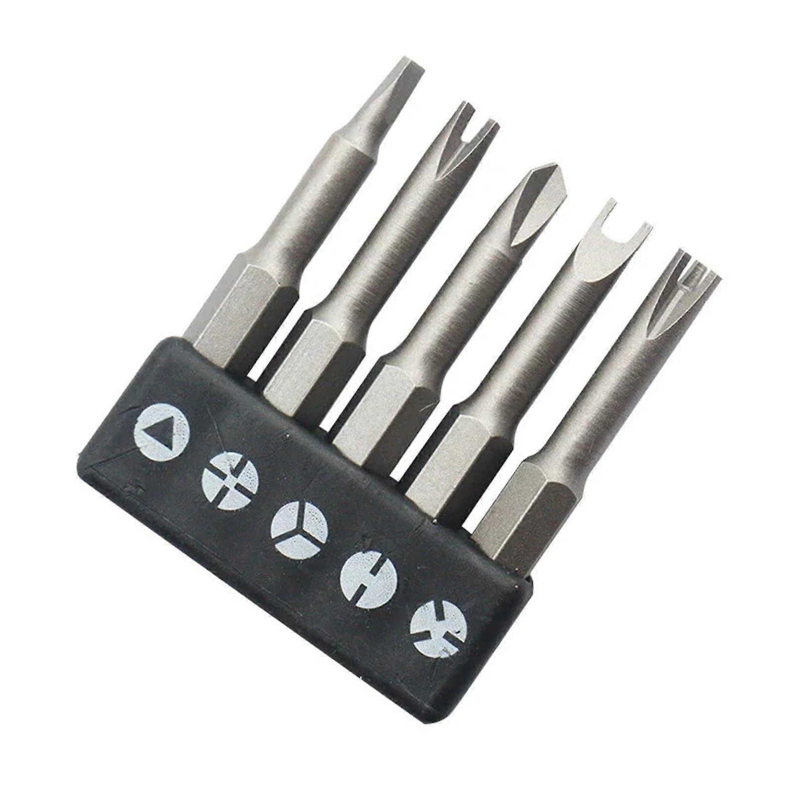 50mm U Shape Y Type Triangle Screwdriver Bits Set - 5 Pcs Inner Cross Three Point Tool for Precision Repair