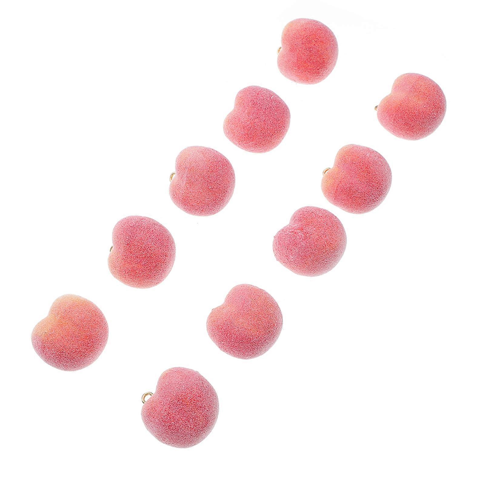 Jewelry Findings And Charms Peach Shaped Pink 1.8X2X2.5CM Resin Alloy Diy Crafts 10Pcs