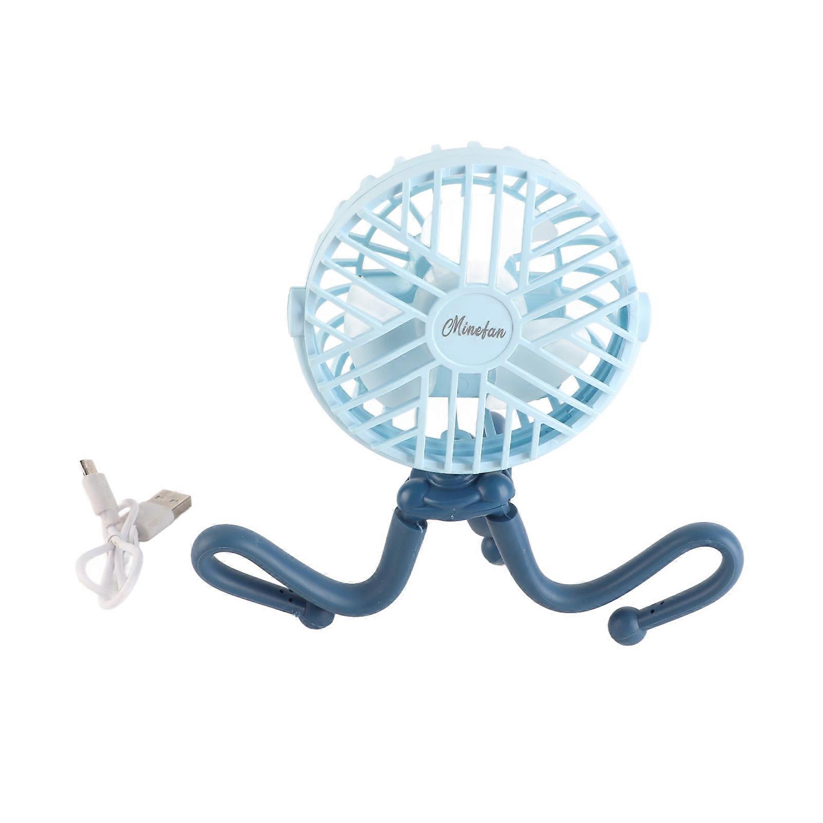 Mini Handheld Clip On Baby Stroller USB Rechargeable Quiet Portable Fan with Flexible Tripod for Bed Desk Camping Travel