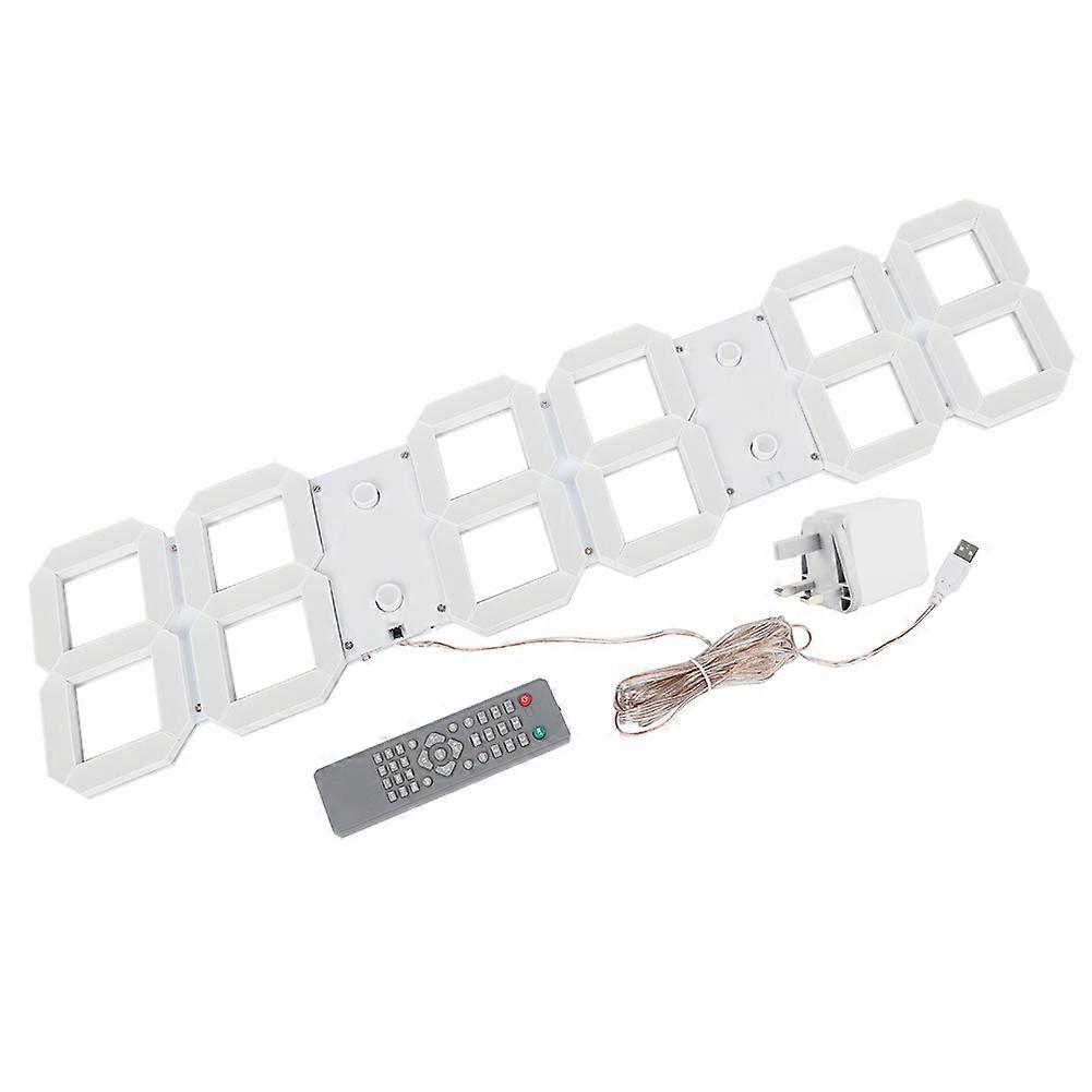 6 Digit Large Digital LED Wall Clock Hollow out Electronic Clock for Home Office