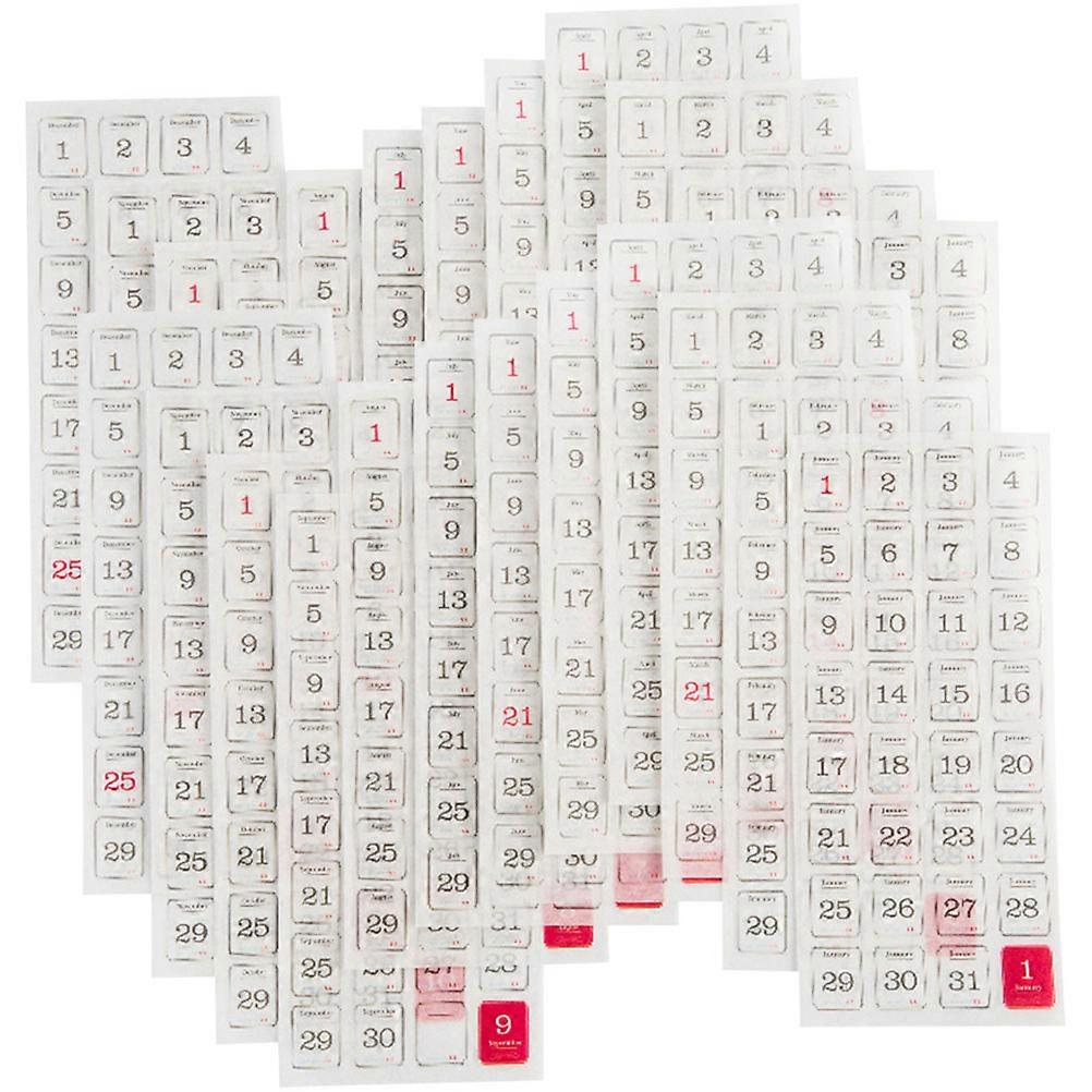 24 Sheets DIY Day & Month Calendar Planner Stickers for Scrapbook – Multi Functional Household Tabs with Number Labels for Daily Scheduling and