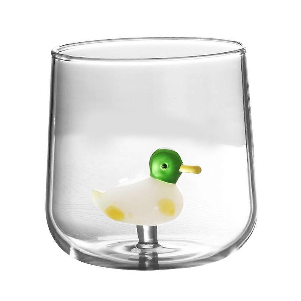 Cute Lightweight Transparent Glass Drinking Cup for Juice, Milk, Beer at Home or with Friends