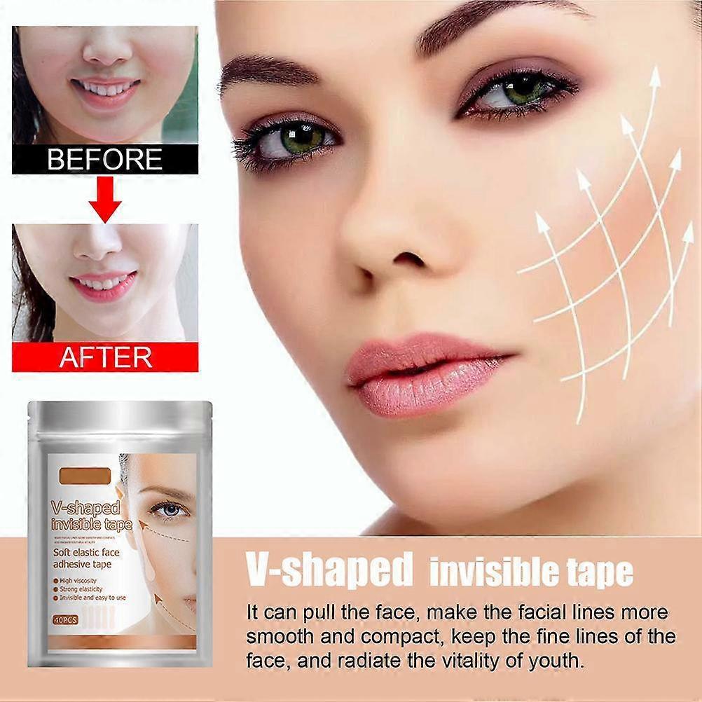 40pcs V Shape Lifting Up Face Tape Double Chin Reducer Contour Tightening Firming Patches