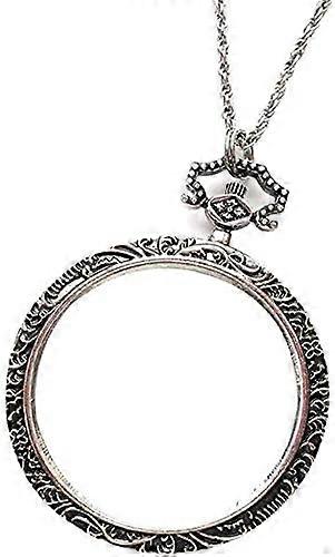 Magnifying Glass Necklace Pendant for Reading, HD Pocket Magnifier for Kids and Students, Sweater Style