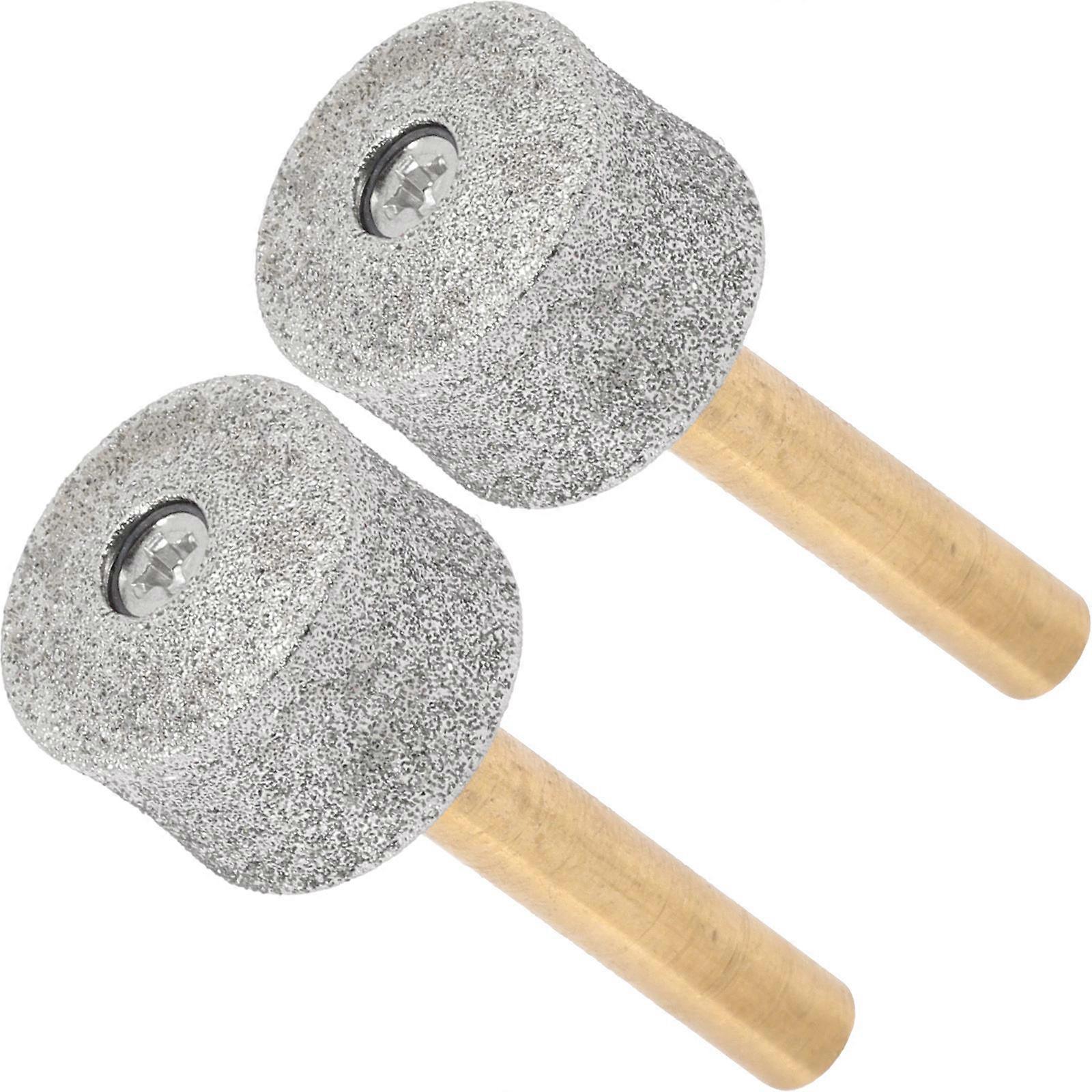 Nail Polishing Heads Pets Nail Maintenance Tool Grey Color Iron Material 3x1.2cm Replacement 2Pcs