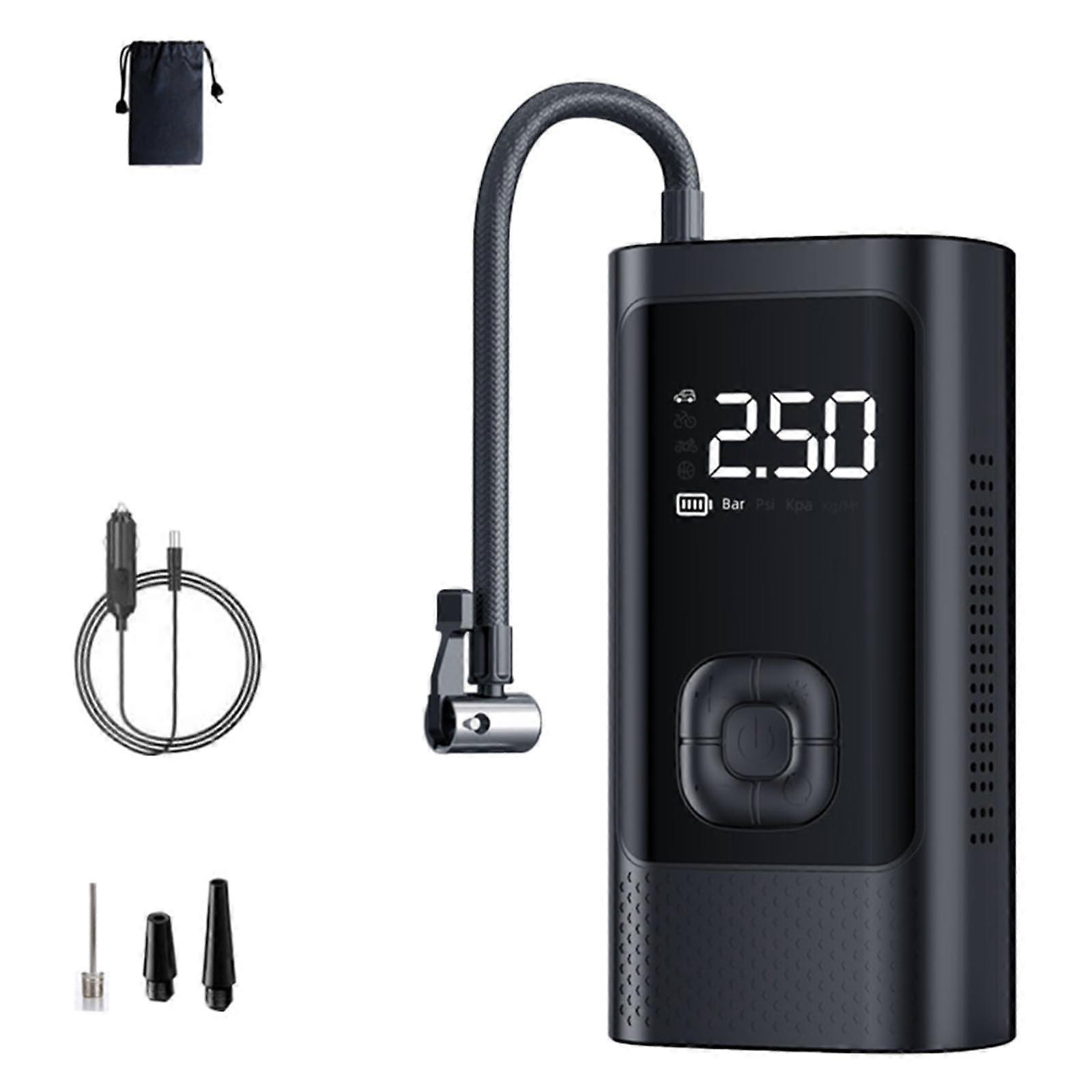 Speed Tire Inflation for Car Motorcycle Cordless Air Compressor Space Saving Multipurposed Use for Travel B Digital Display