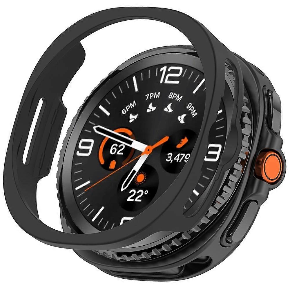 حافظة واقية لساعة Samsung Galaxy Watch8 Classic 46mm بتصميم مجوف بتصميم صلب أسود