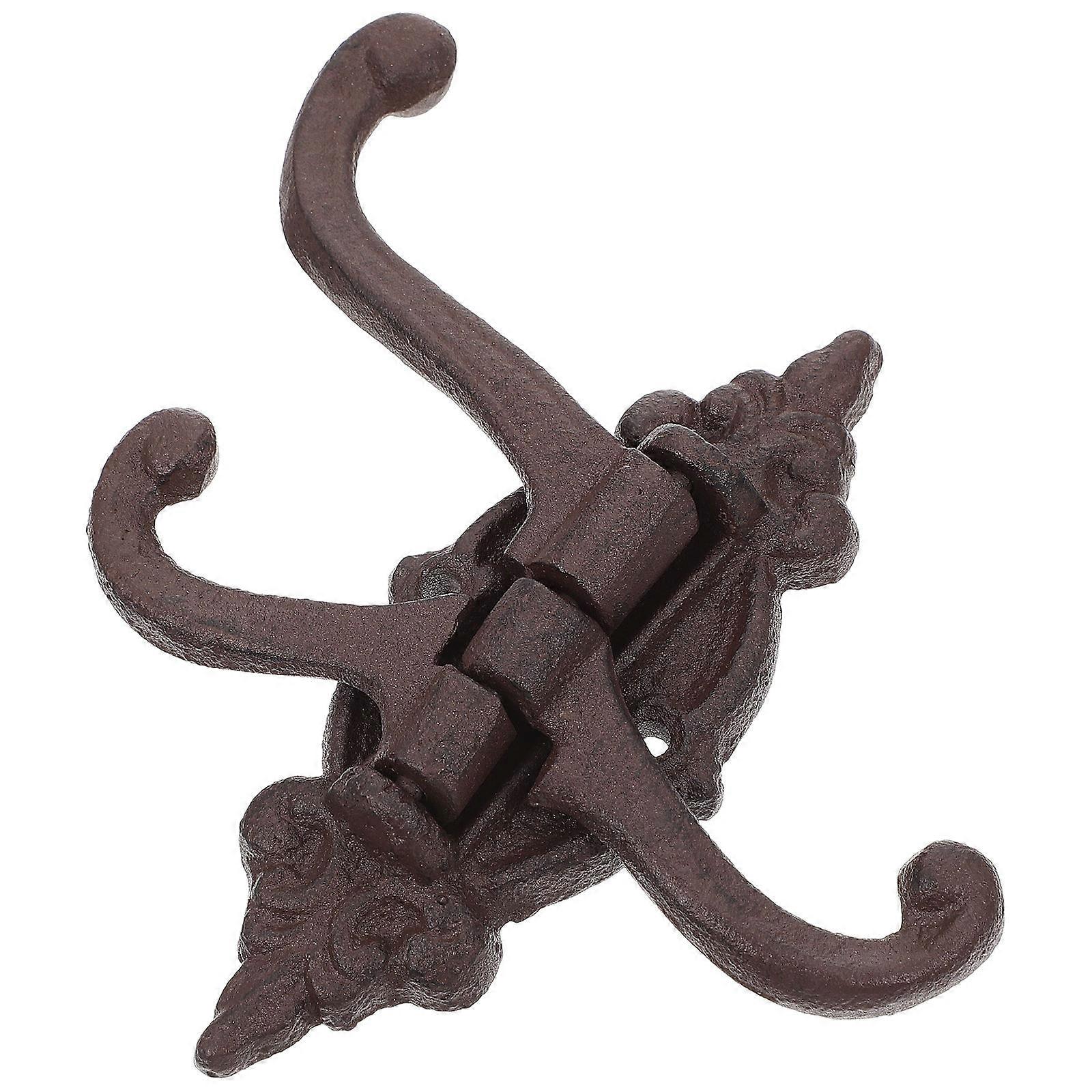 Coffee Iron Wall Hooks with Three Swivel Arms for Home Use Vintage Style Decorative Hangers