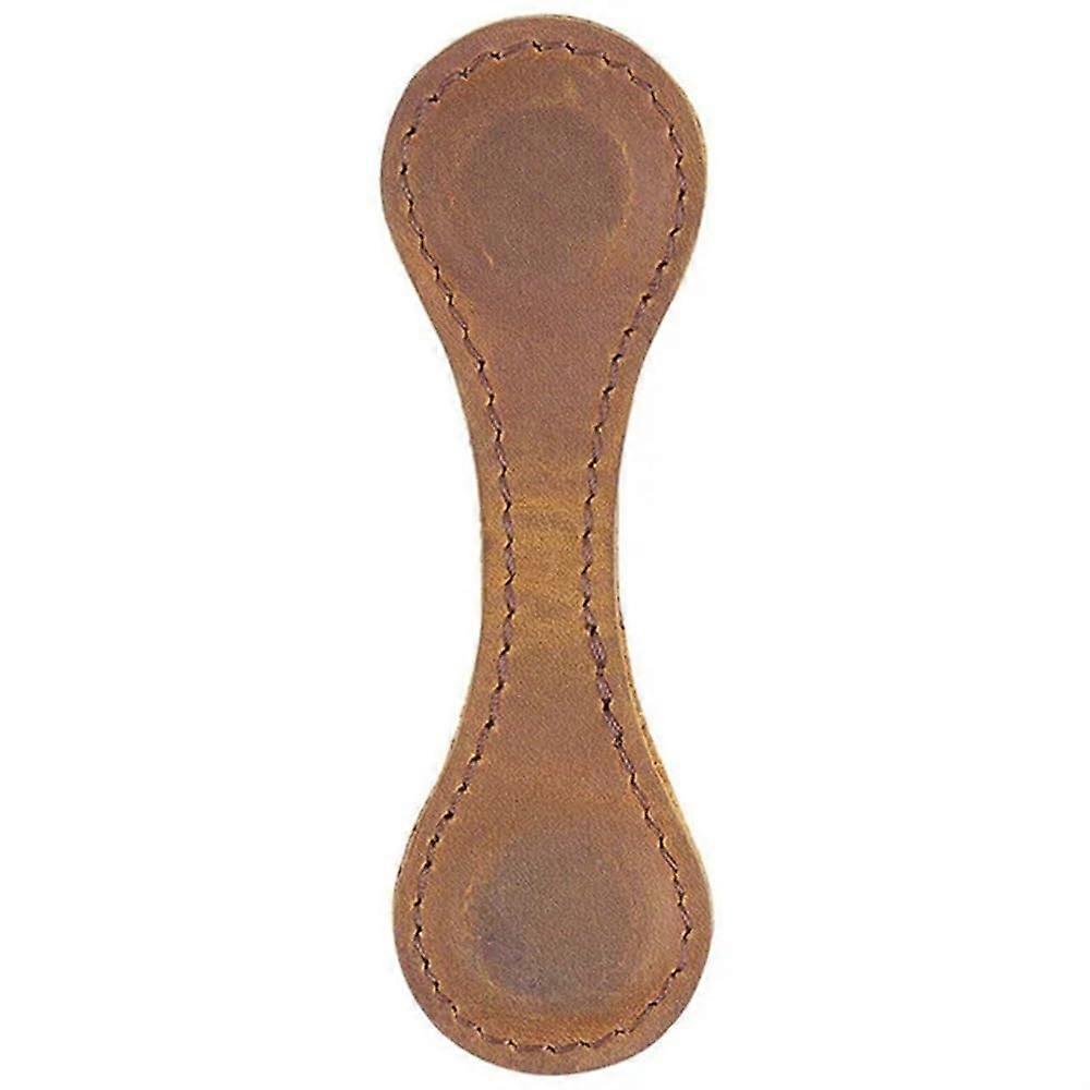 Leather Bookmark Magnetic, Double-Sided Page Clip, Multifunctional Reading Marker For Students, Brown, 3-Pack